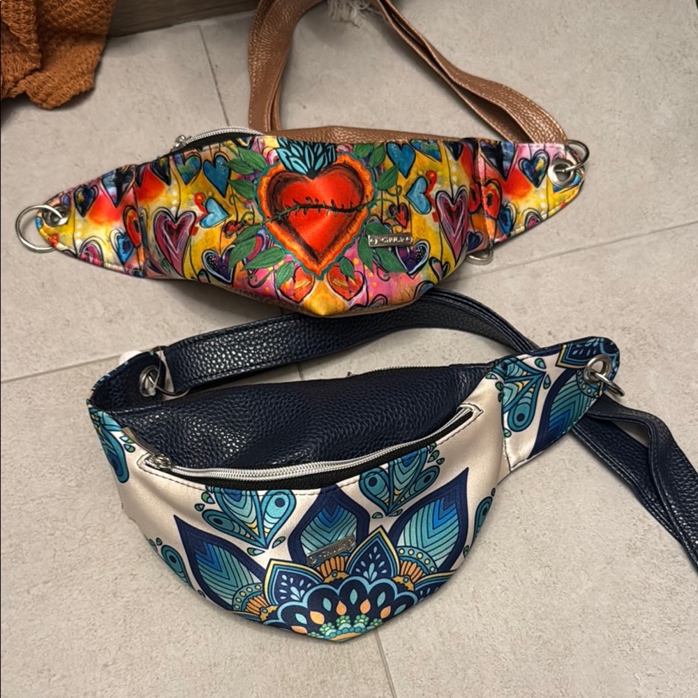 Red and Blue belt Bags with Adjustable Straps